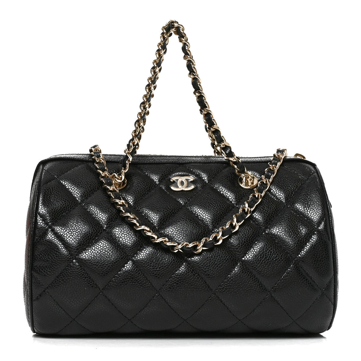 Chanel Caviar Quilted Barrel Clutch With Chain  Black 1 of 11