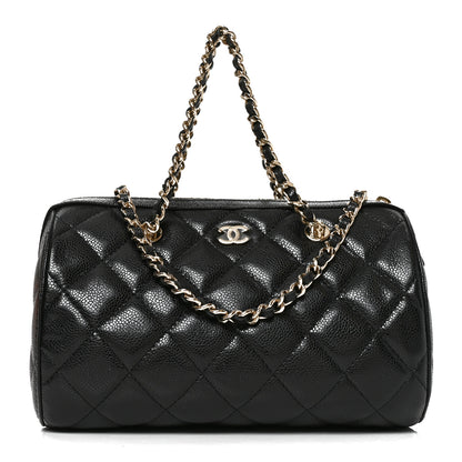 Chanel Caviar Quilted Barrel Clutch With Chain  Black 1 of 11