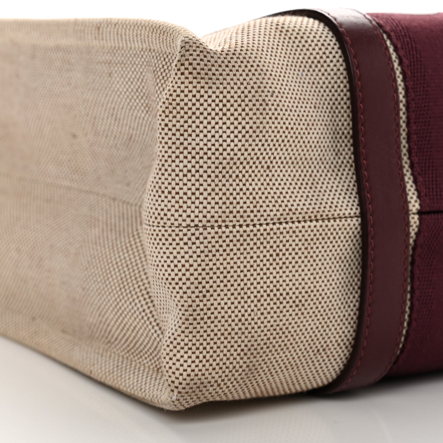 Chloe Cotton Calfskin Medium Woody Ribbon Tote Burgundy 9 of 10