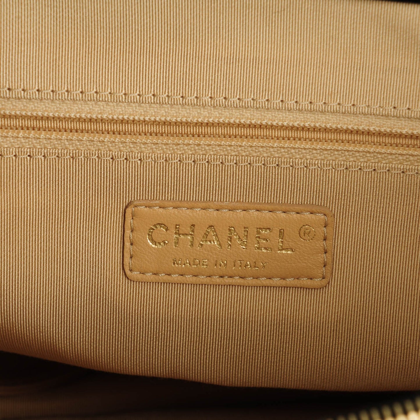 Calfskin Quilted In The Mix Shopping Tote Beige Black