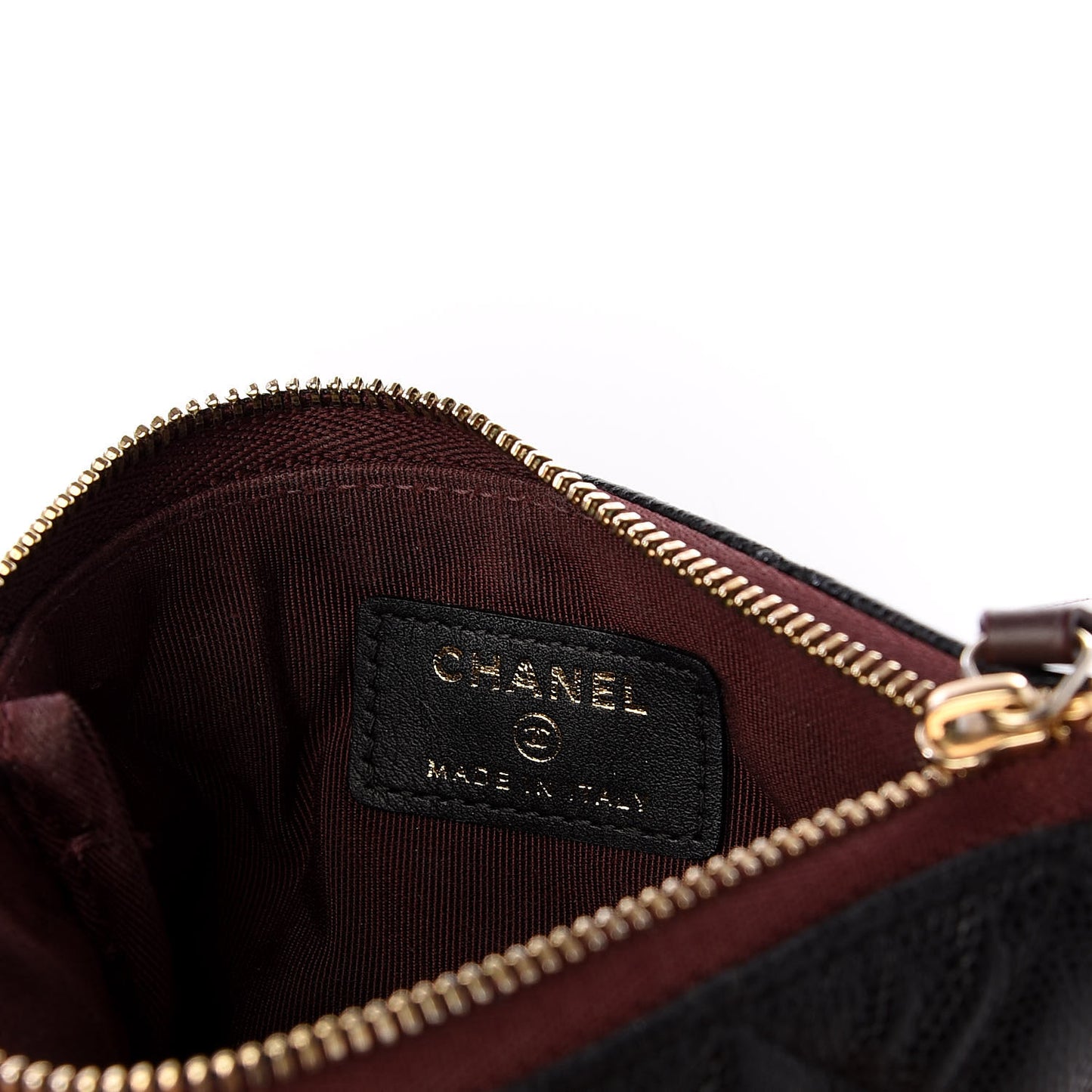 Caviar Quilted Small Cosmetic Case Black