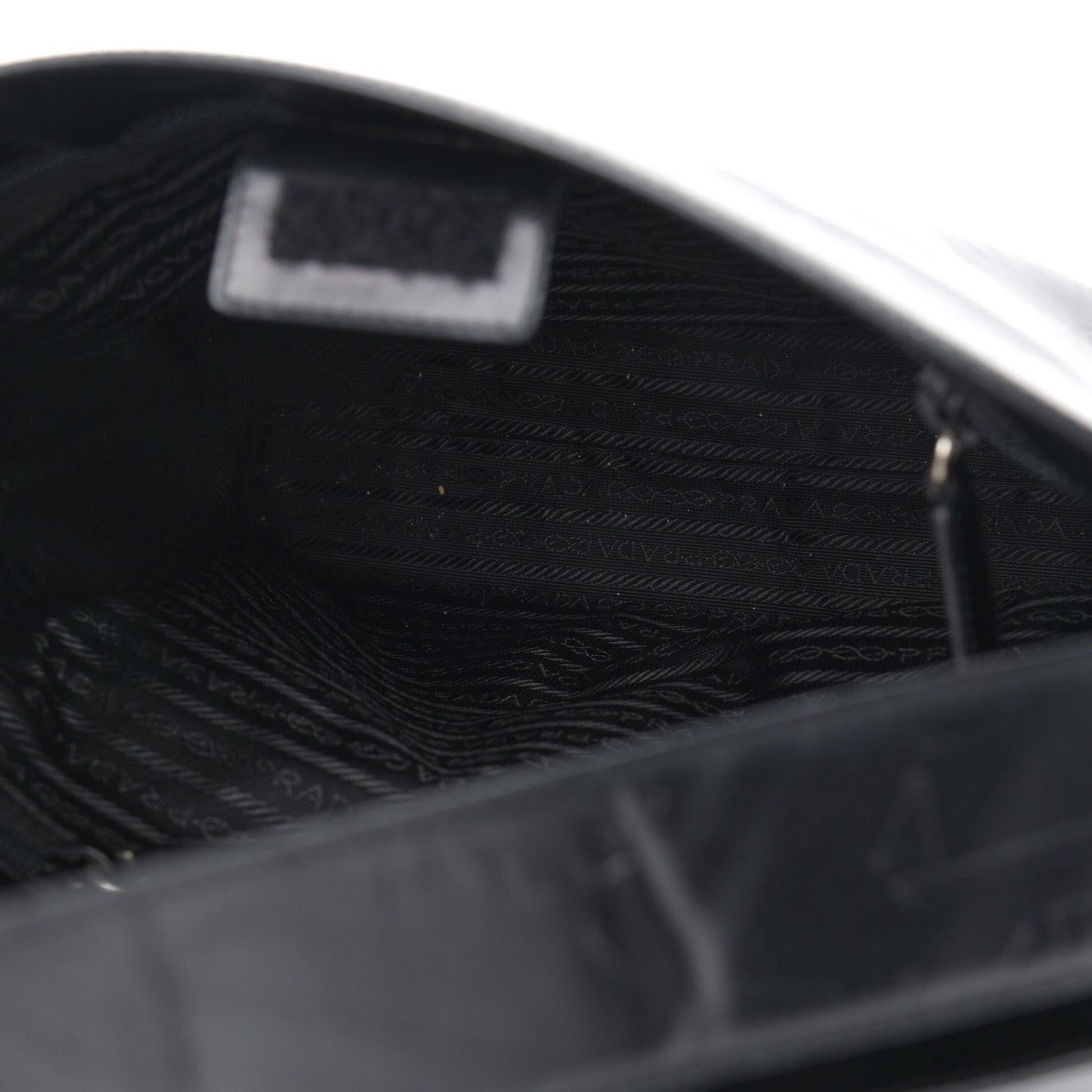 Prada Calfskin Embossed Shoulder Bag Black 5 of 12