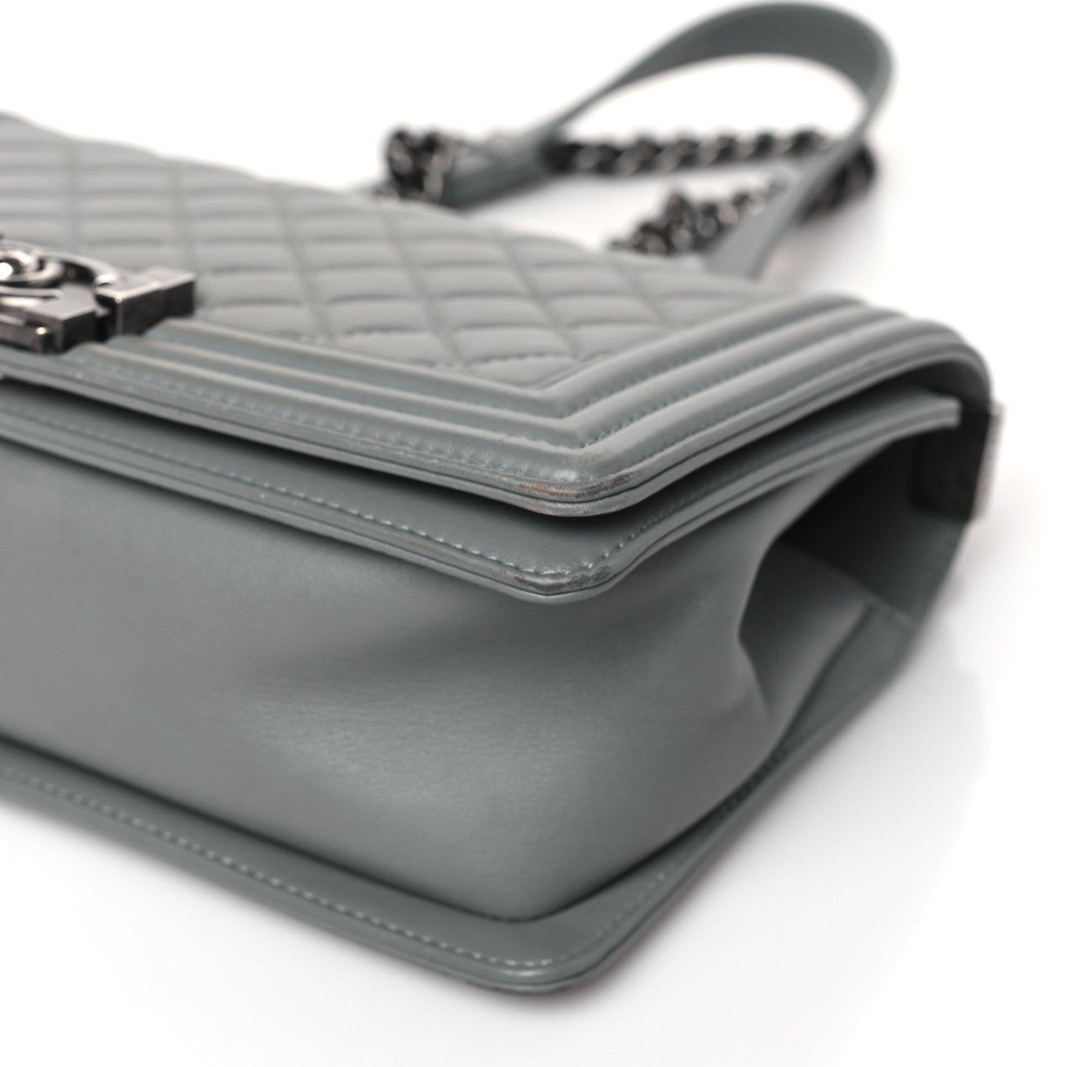 Chanel Lambskin Quilted Medium Boy Flap Grey 9 of 9