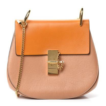 Chloe Grained Calfskin Lambskin Bi-Color Drew Shoulder Bag Wet Sand Sunflower 1 of 10
