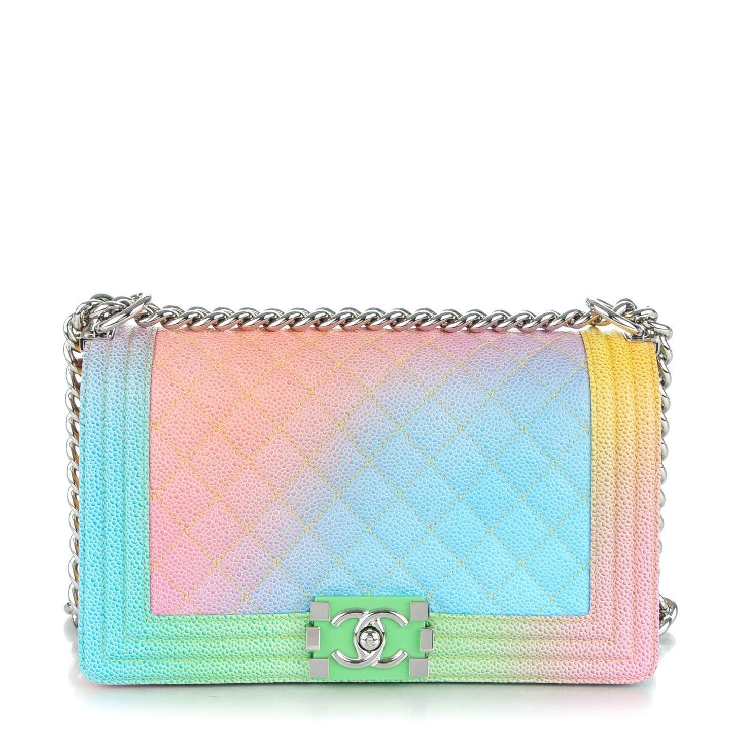 Caviar Quilted Medium Cuba Rainbow Boy Flap Multicolor