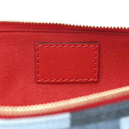 Louis Vuitton Denim Damier Monogram Patchwork Elizabeth Pencil Pouch Blue Rouge 6 of 7
