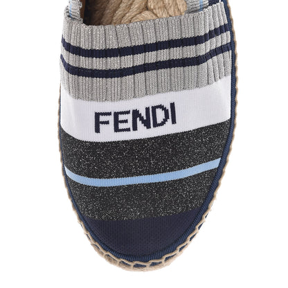 Fendi Knit Rockoko Sock Espadrilles 38 Grey 8 of 13