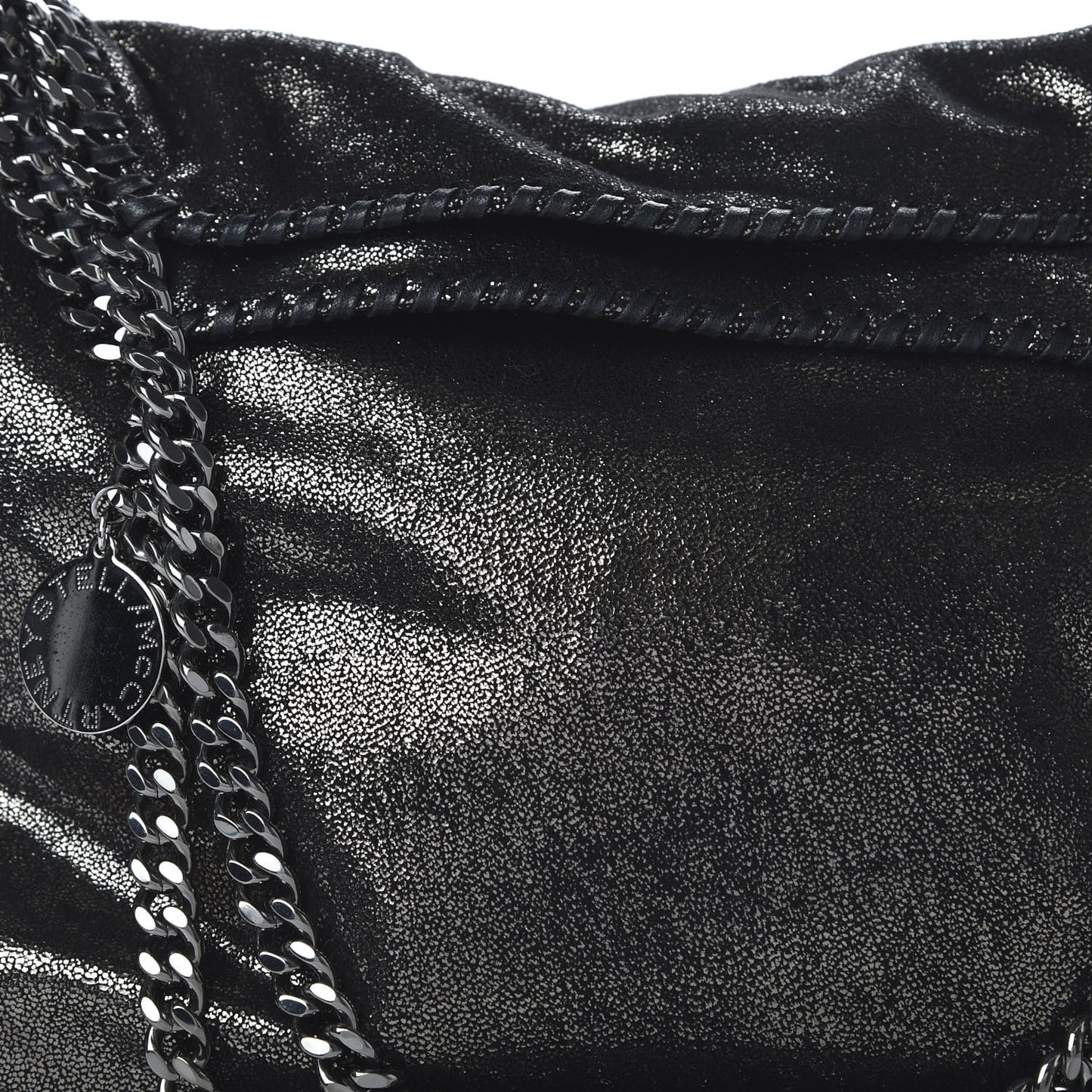 Chamois Shiny Dotted Small Falabella Tote Ruthenium