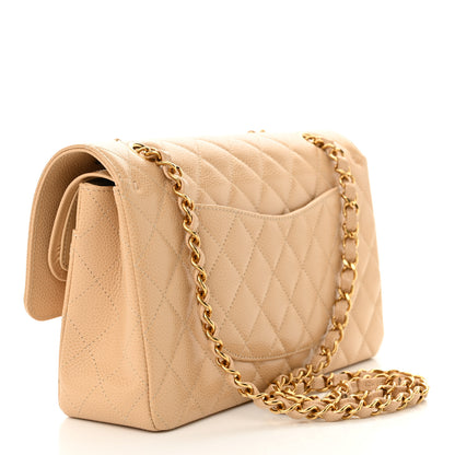Chanel Caviar Quilted Medium Double Flap Beige Clair 3 of 13