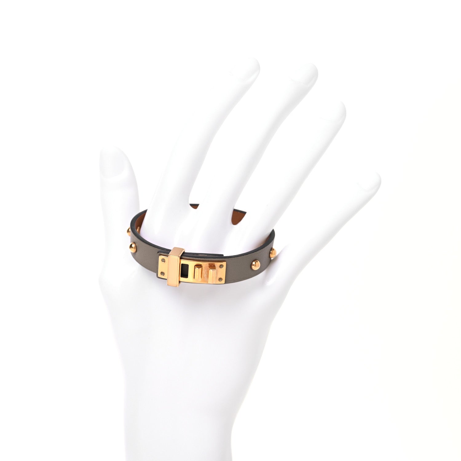 Hermes Swift Mini Dog Clous Ronds Bracelet T3 Etoupe 2 of 8