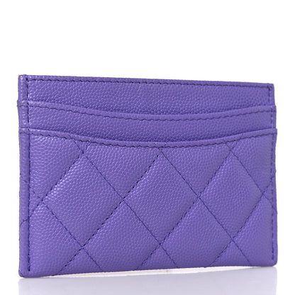 Chanel Caviar Quilted Card Holder Purple 3 of 9