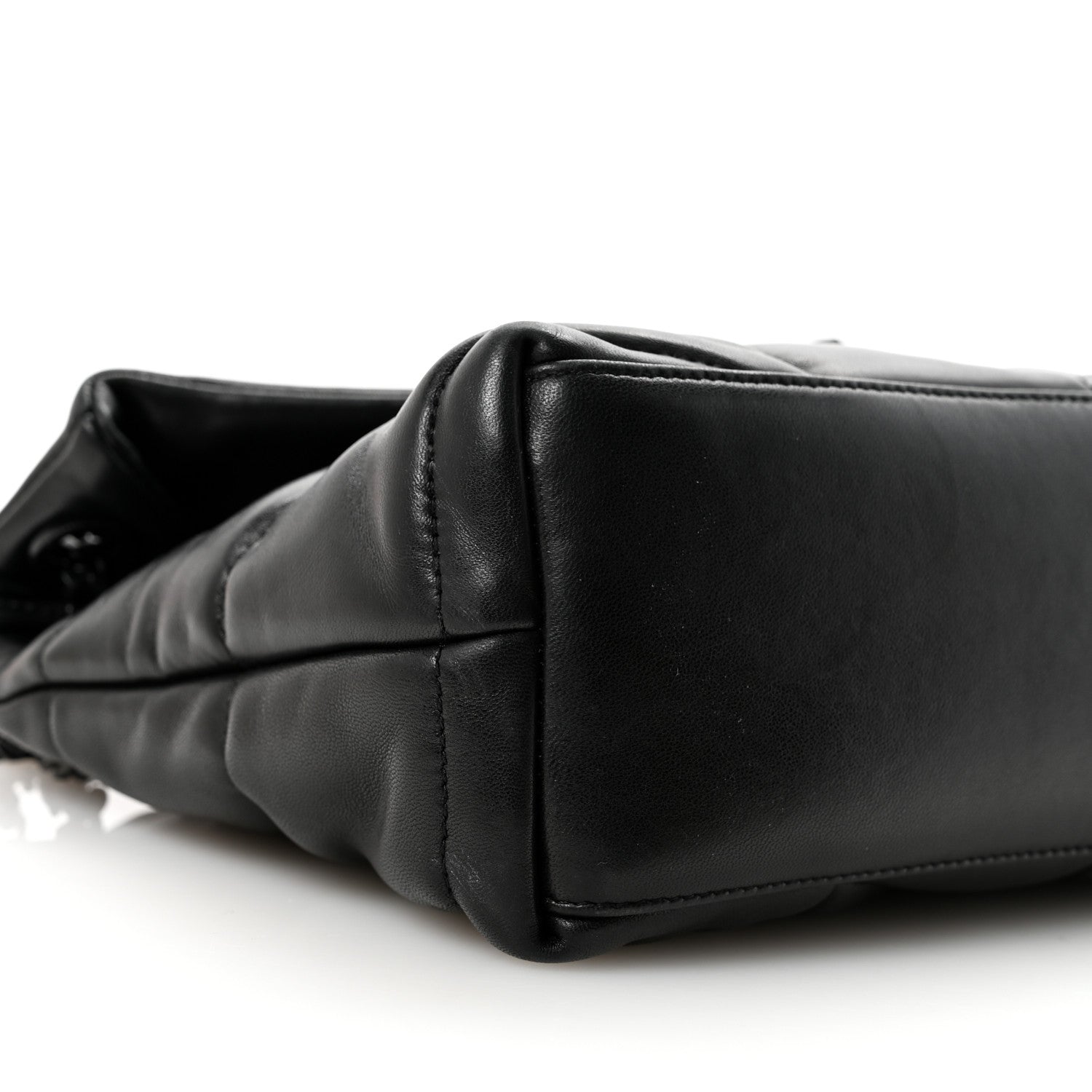 Saint Laurent Lambskin Quilted Monogram Monochrome Small Loulou Puffer Chain Satchel Black 10 of 12
