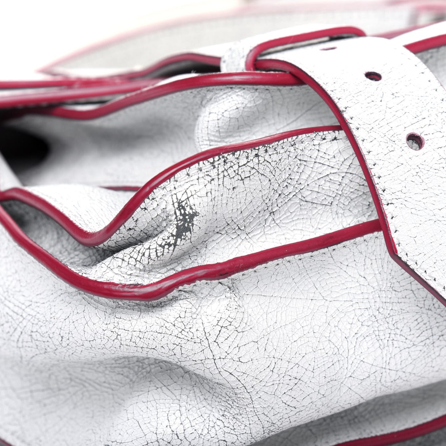 Crackle Calfskin PS1 Medium Satchel White