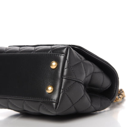 Chanel Calfskin Strass Quilted Extra Mini Coco Handle Flap Dark Silver 7 of 11