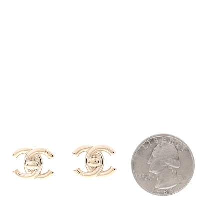 Chanel Metal CC Turnlock Earrings Gold 2 of 5