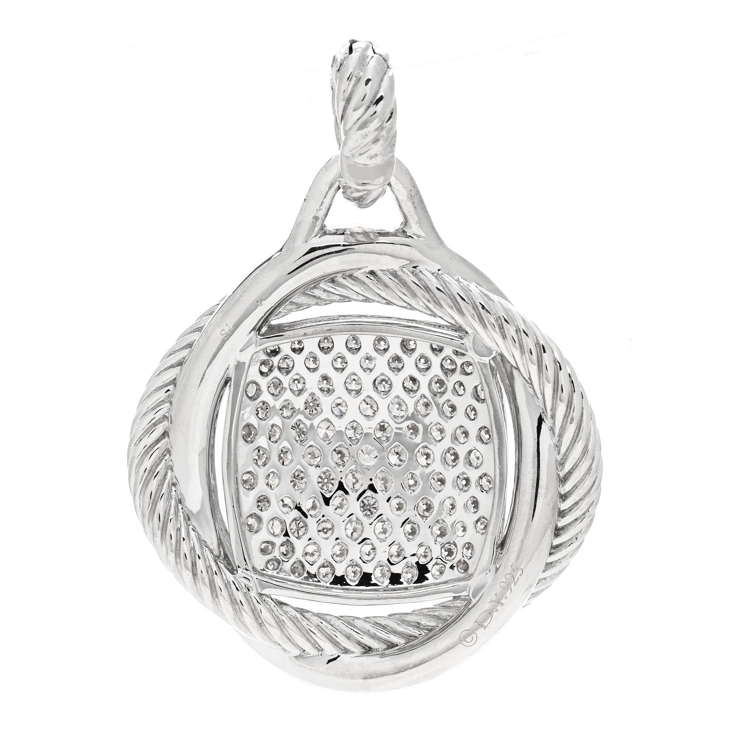 David Yurman Sterling Silver Diamond 32mm Large Infinity Pendant 3 of 4