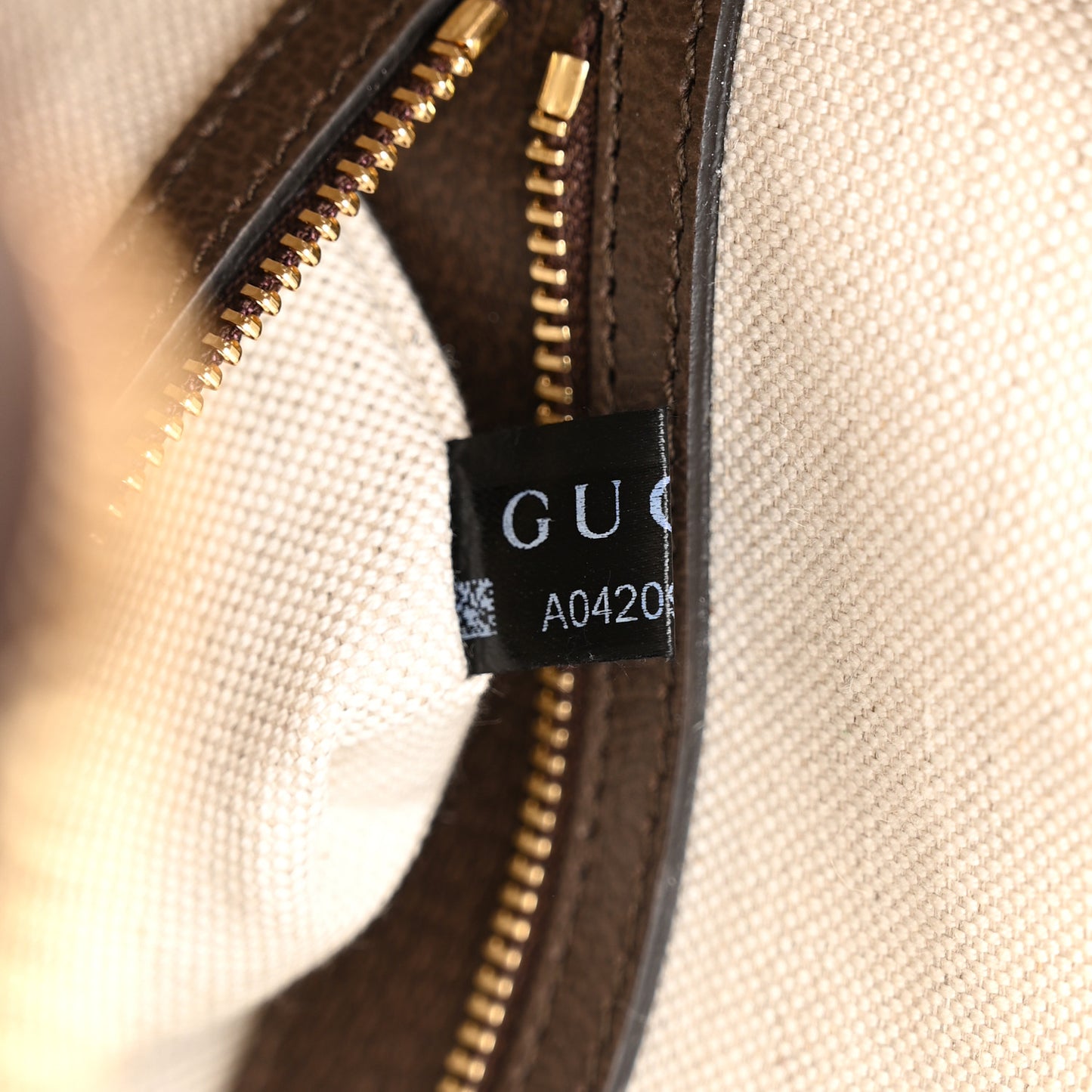 GG Supreme Monogram Web Medium Ophidia Top Handle Bag Beige Ebony