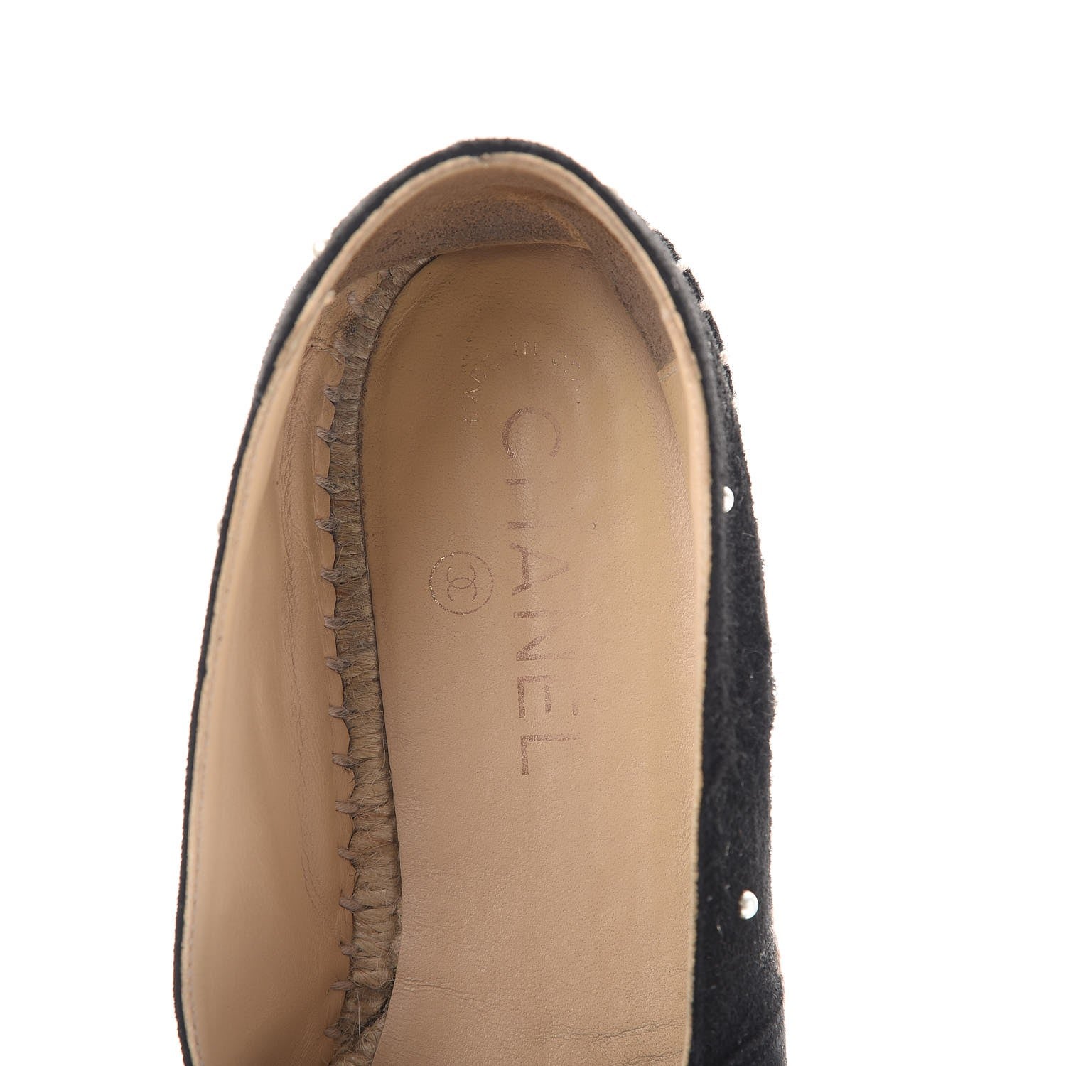 Chanel Suede Pearl CC Espadrilles 40 Black 8 of 18