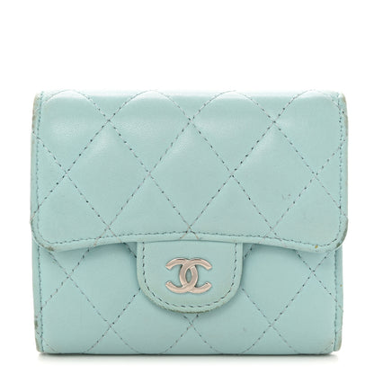 Chanel Caviar Quilted Small Flap Wallet Light Blue 1 of 11