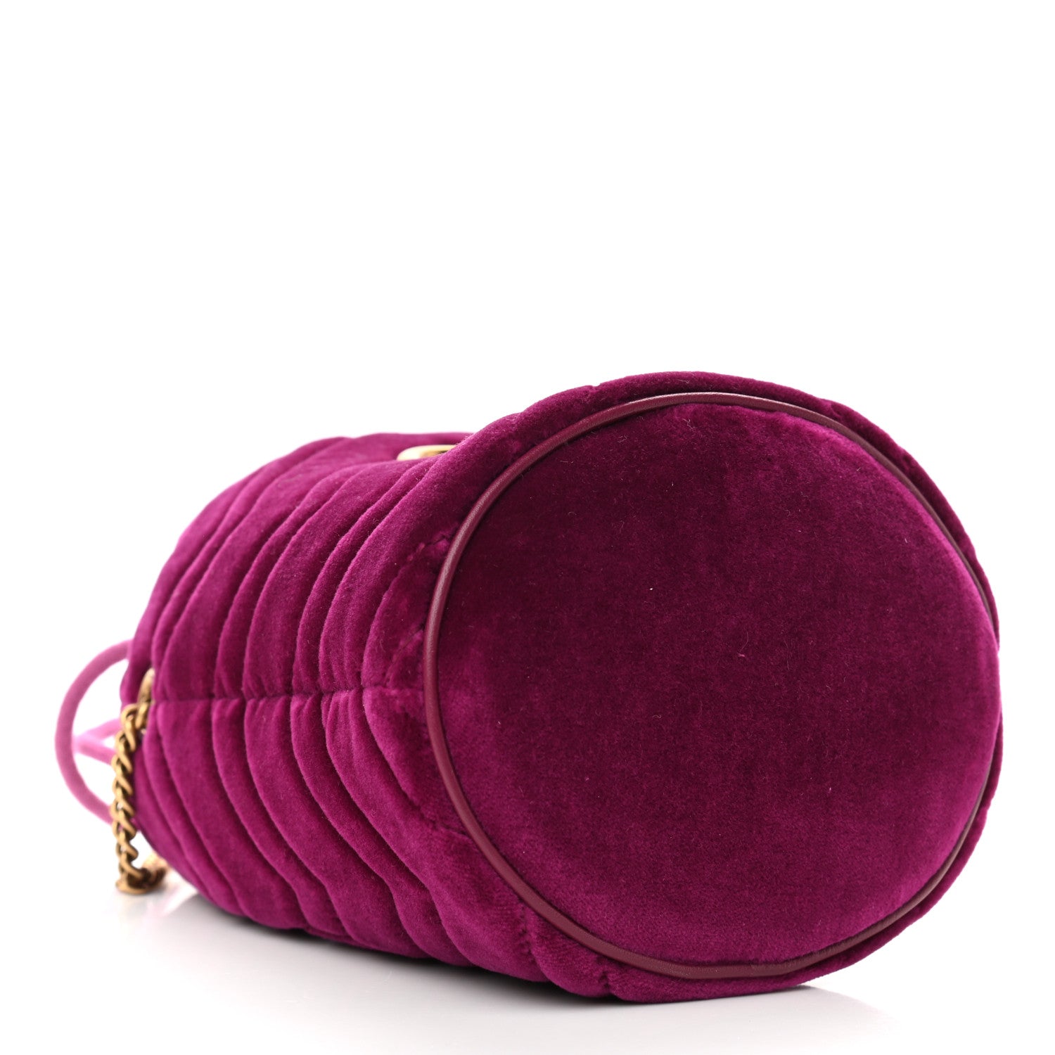 Gucci Velvet Matelasse Mini GG Marmont 2.0 Bucket Bag Fuchsia Violet Cyclamen 4 of 10