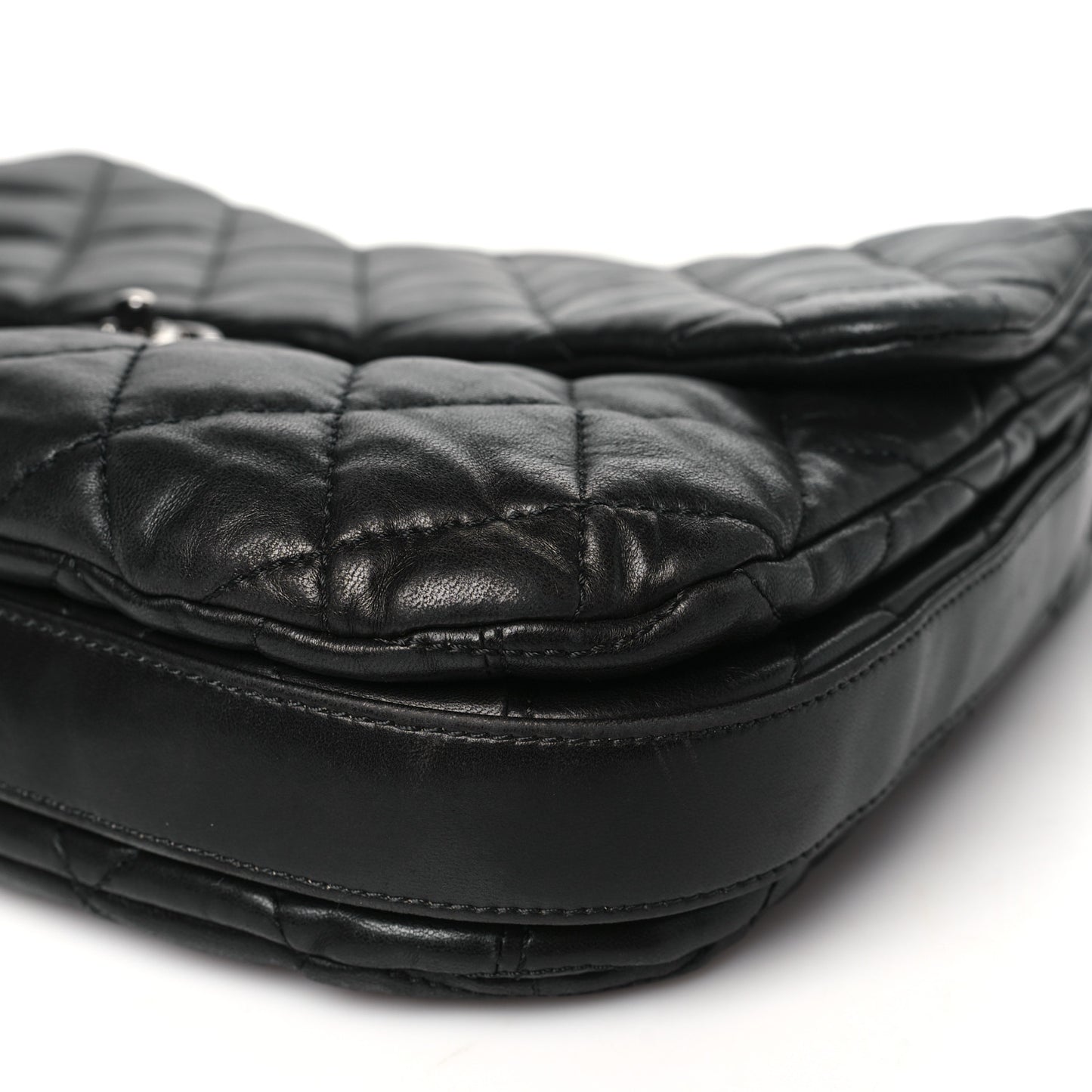 Lambskin Quilted Chanel 3 Maxi Flap Bag Black