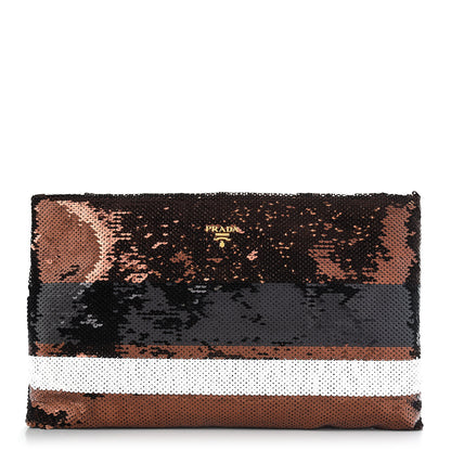 Prada Sequin Stripe Clutch Multicolor 1 of 10