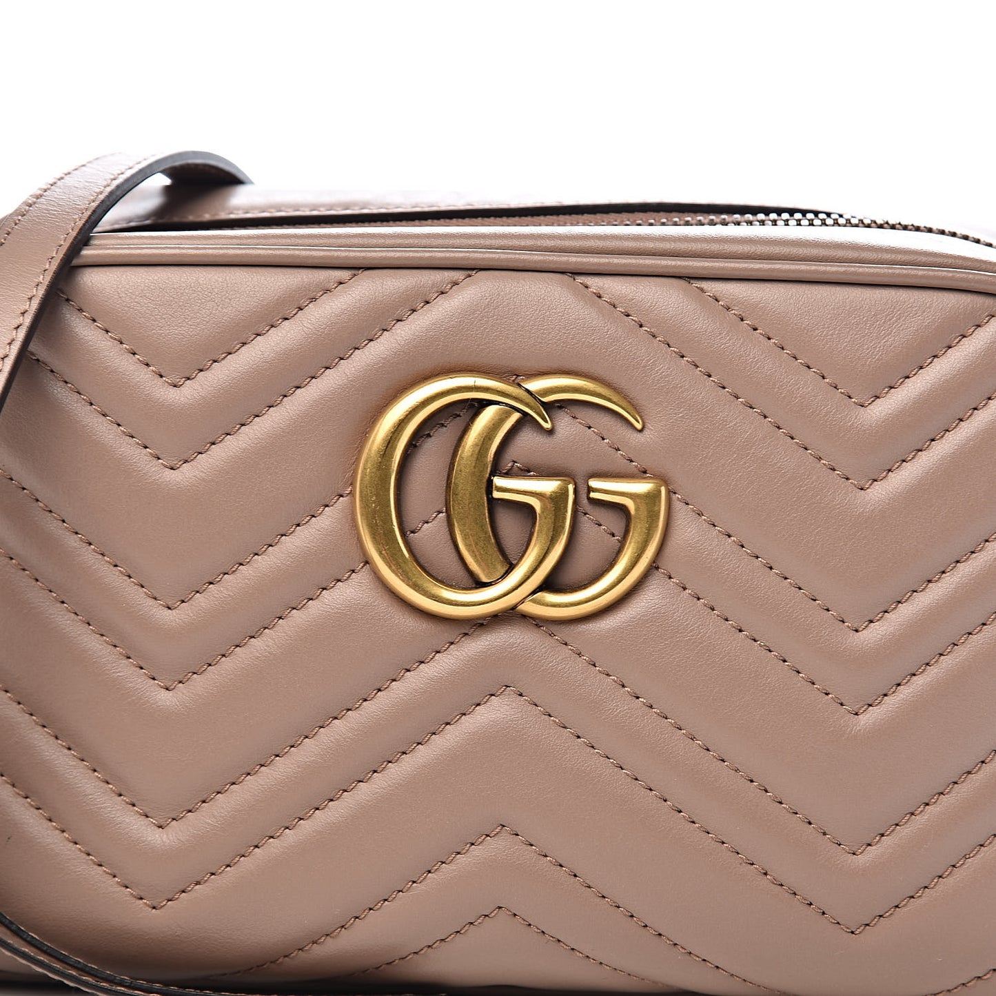 Calfskin Matelasse Small GG Marmont Chain Shoulder Bag Porcelain Rose