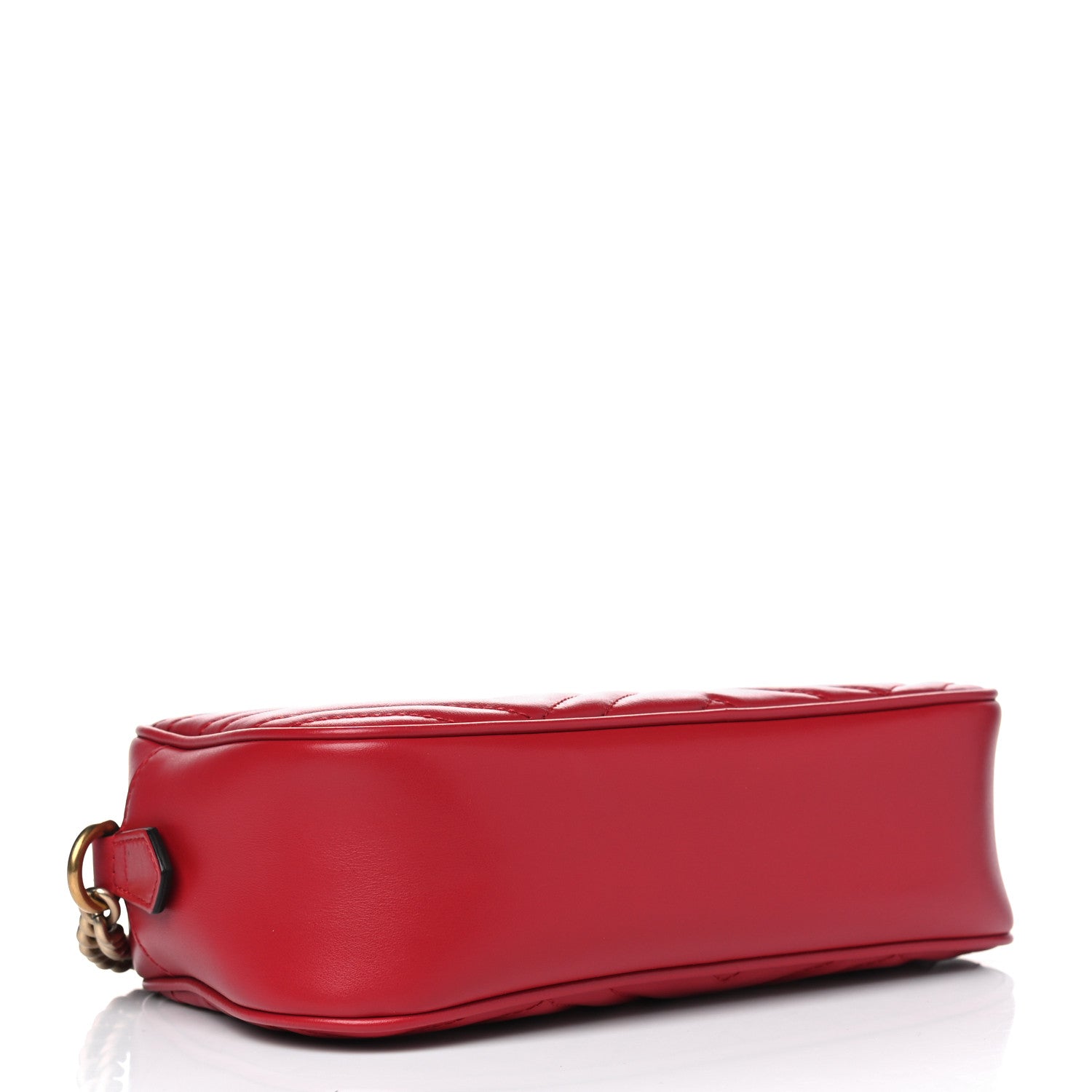 Gucci Calfskin Matelasse Small GG Marmont Chain Shoulder Bag Hibiscus Red 3 of 4