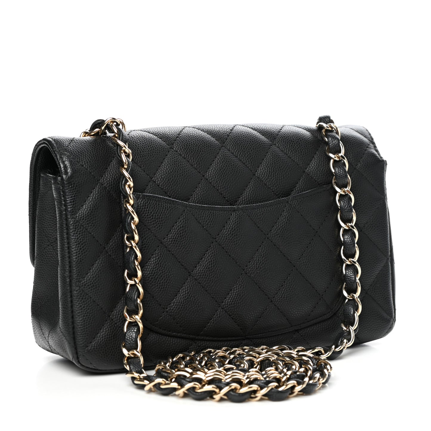 Caviar Quilted Mini Rectangular Flap Black