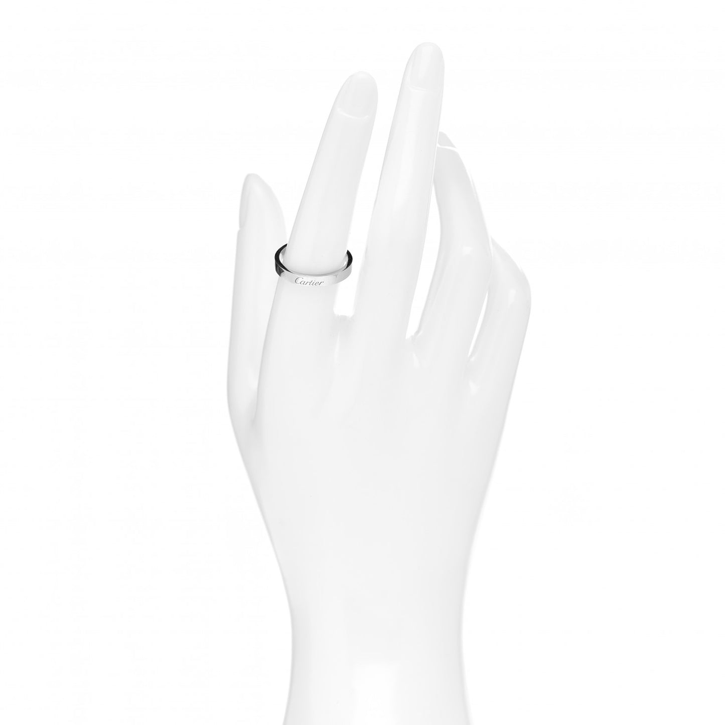 Platinum 3mm C De Cartier Wedding Band Ring 55 7.25
