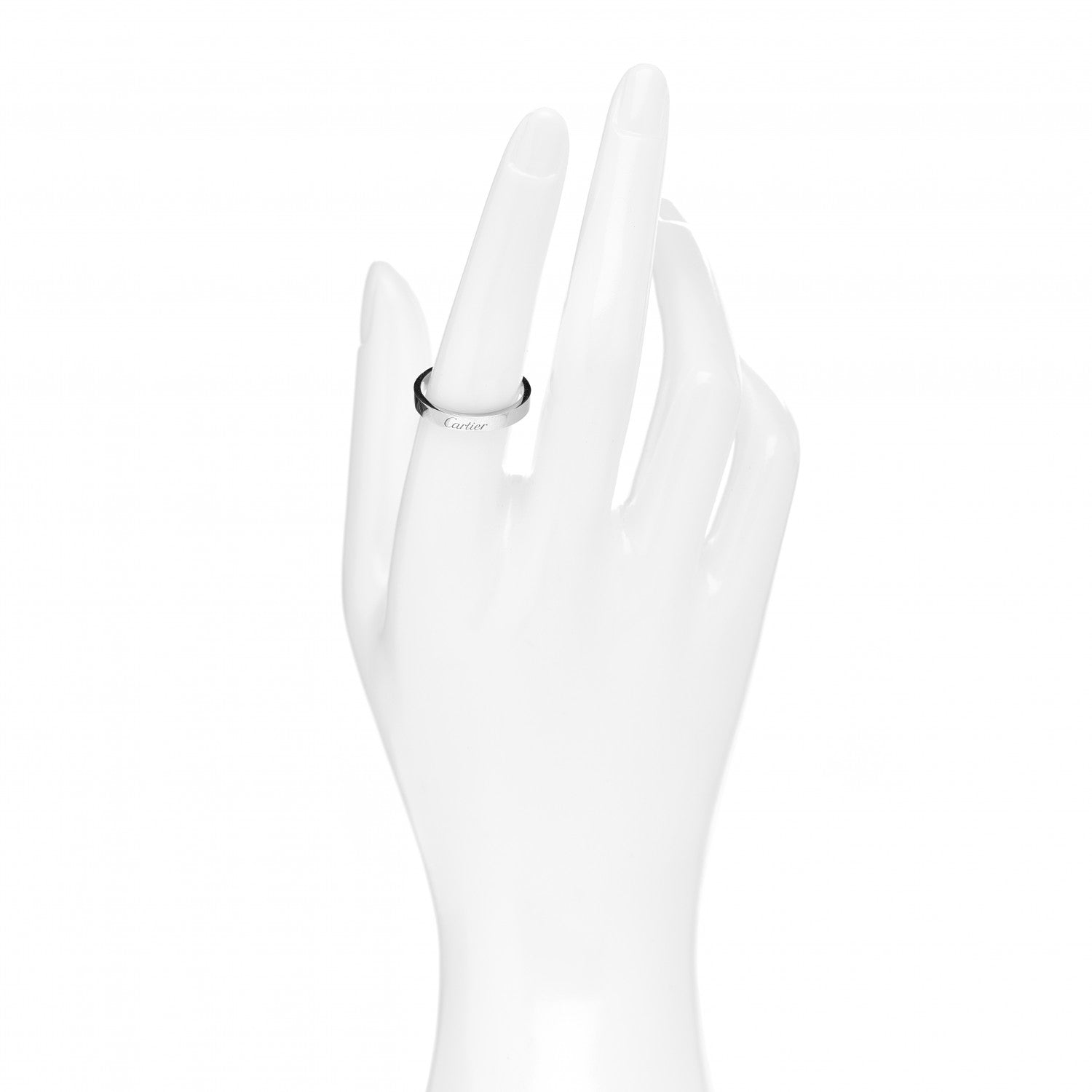 Cartier Platinum 3mm C De Cartier Wedding Band Ring 55 7.25 2 of 4