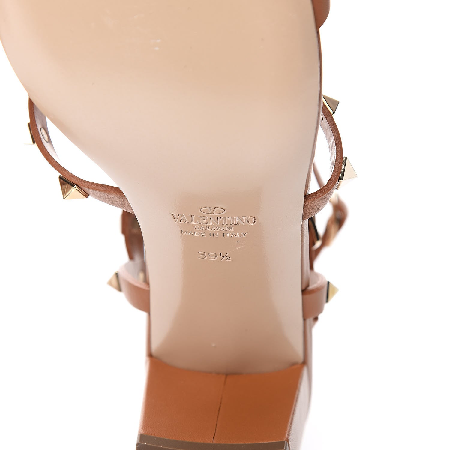 Valentino Garavani Calfskin Rockstud 60mm City Sandals 39.5 Light Cuir 6 of 7