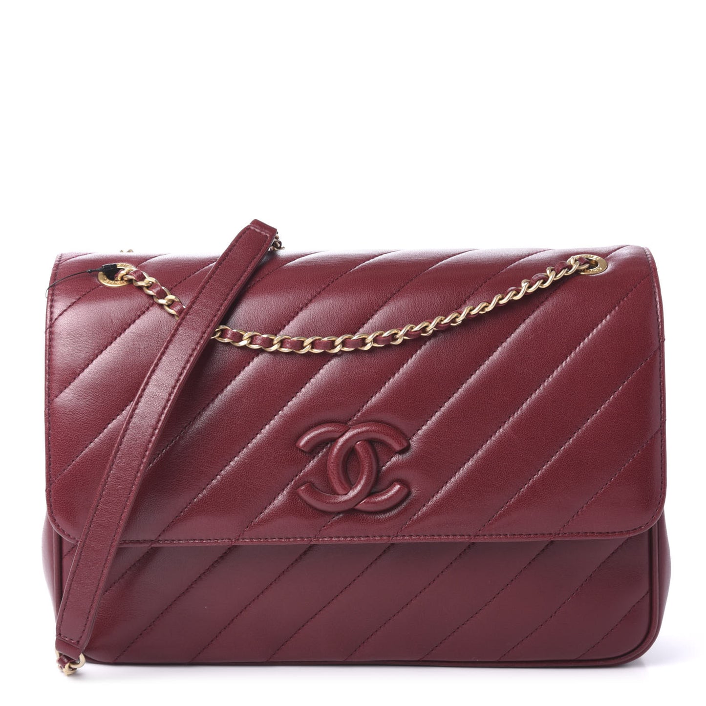 Lambskin Quilted Jumbo Coco Vintage Flap Burgundy