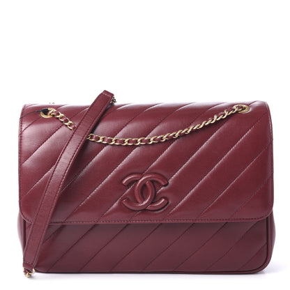 Chanel Lambskin Quilted Jumbo Coco Vintage Flap Burgundy 1 of 11