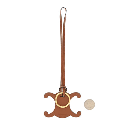 Celine Smooth Calfskin Triomphe Keyring Charm Tan 2 of 3