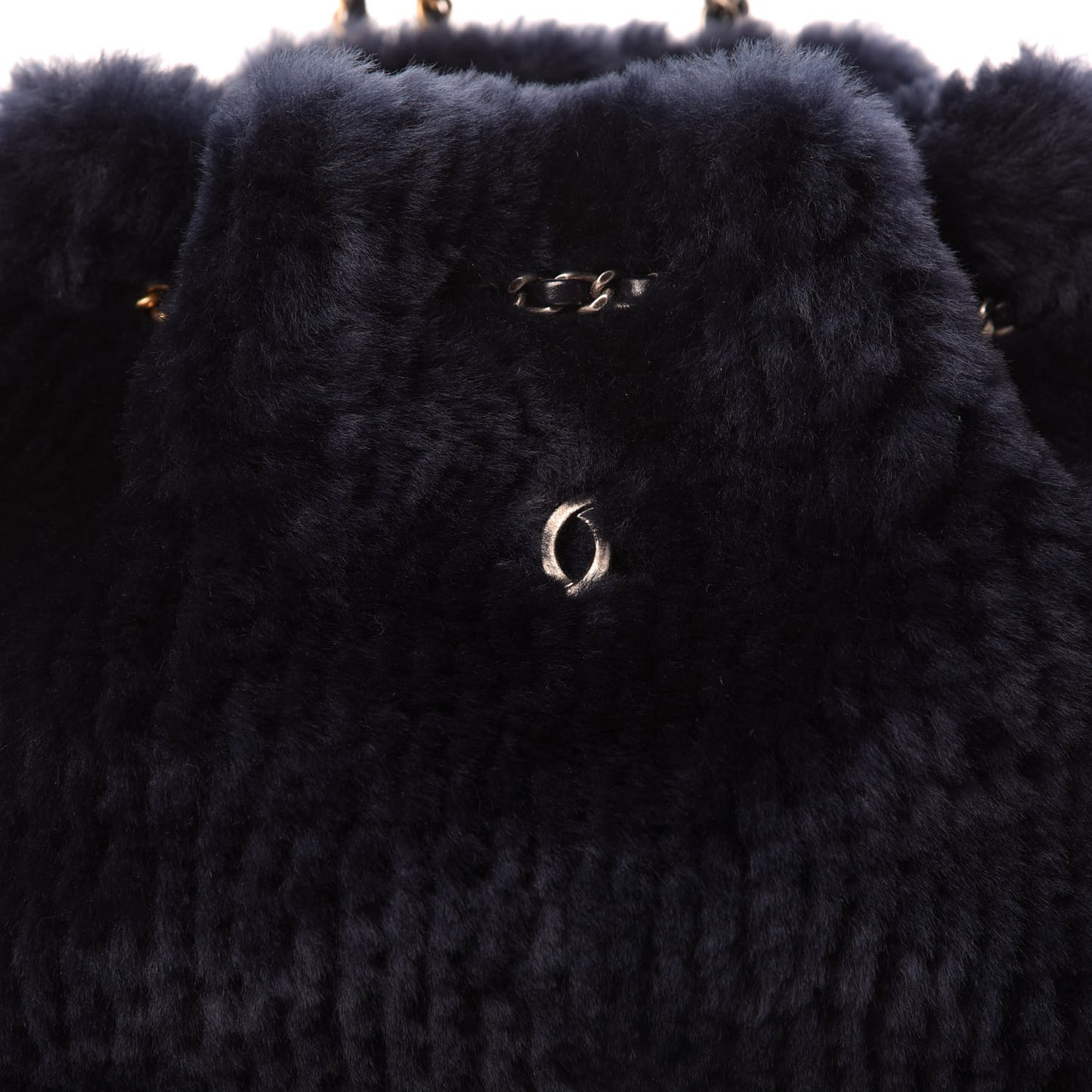 Shearling Small Gabrielle Backpack Navy