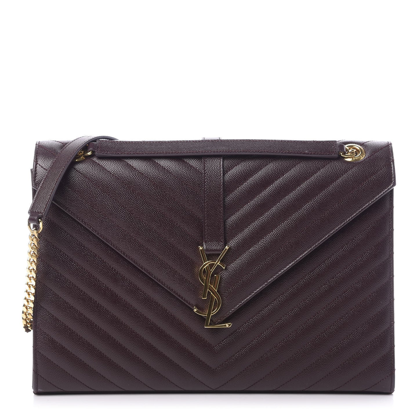 Grain De Poudre Matelasse Chevron Large Monogram Satchel Rouge Legion