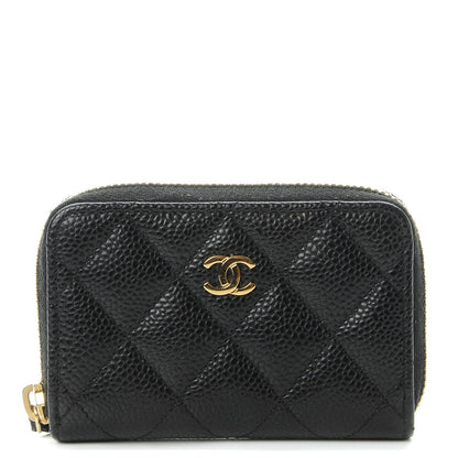 Chanel Caviar Quilted Zip Coin Purse Black 1 of 10