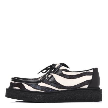 Louis Vuitton Calf Hair Zebra Print Mens Creeper 9 Black Multicolor 1 of 8