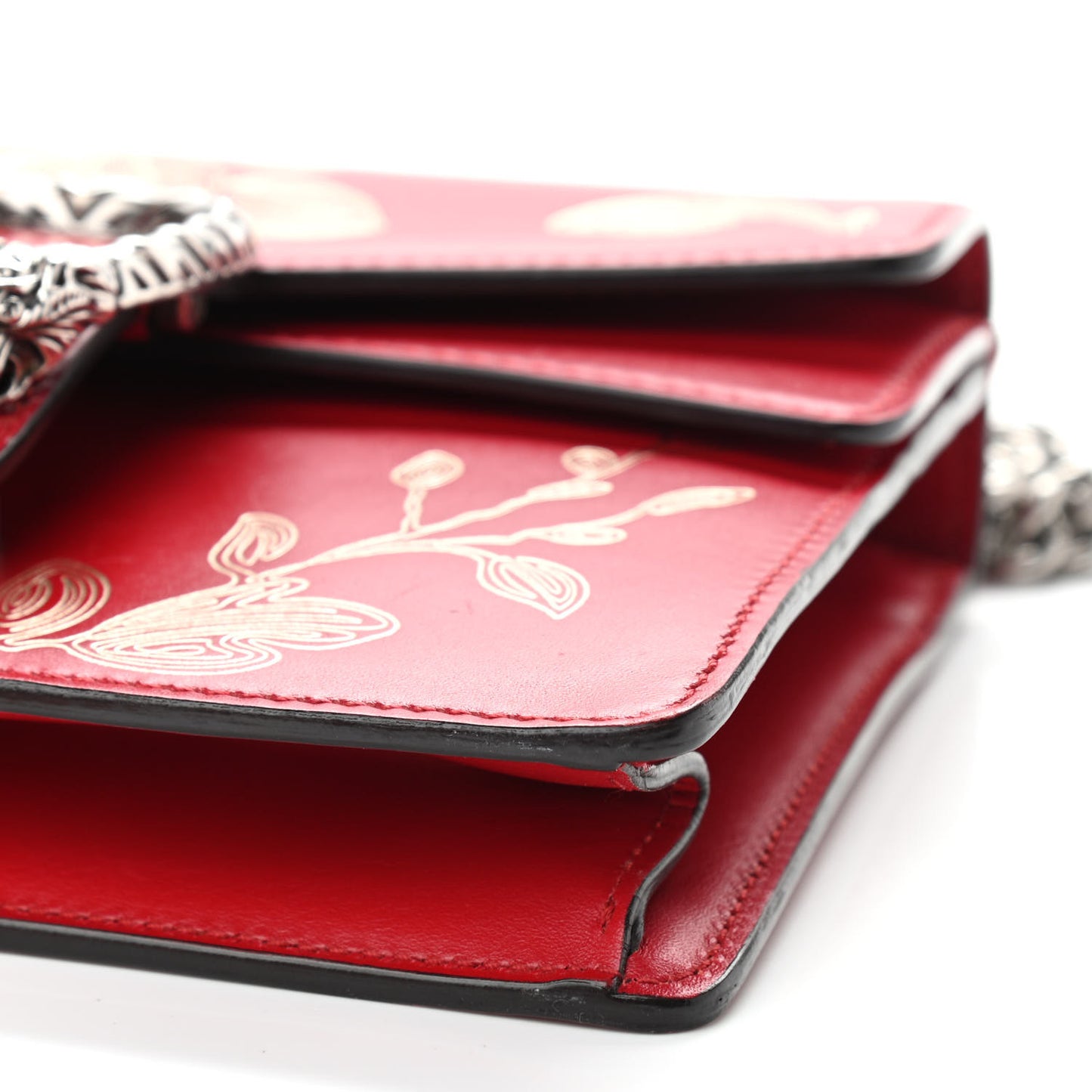 Calfskin Chinese New Year Mini Dionysus Shoulder Bag Hibiscus Red