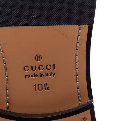 Gucci Calfskin Mens Web Sylvie Loafers 10.5 Black 10 of 12