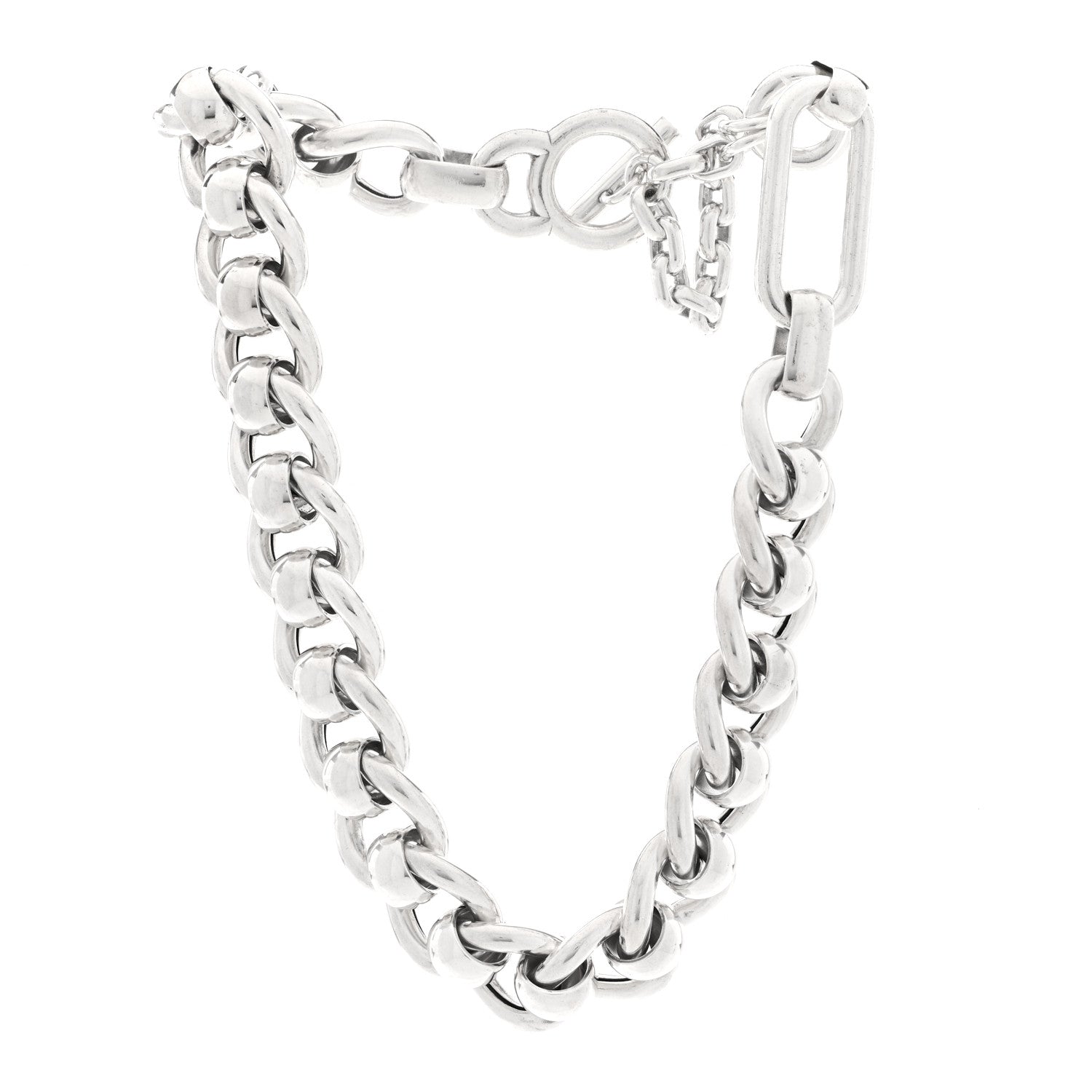 Bottega Veneta Sterling Silver Link Necklace 3 of 4