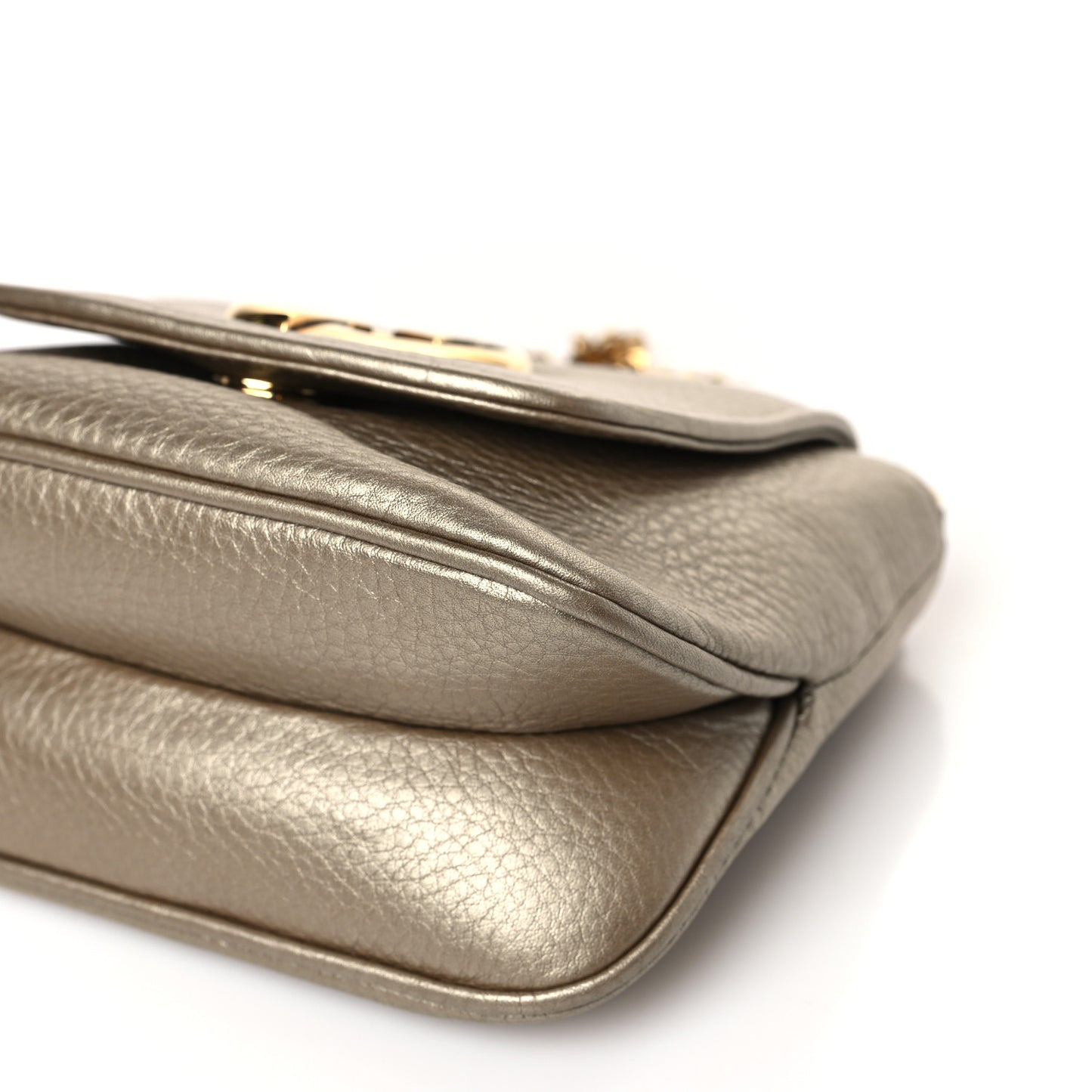 Pebbled Calfskin Small 1973 Chain Shoulder Bag Champagne