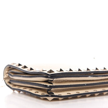 Valentino Garavani Pebbled Calfskin Rockstud Wallet on Chain Light Ivory 6 of 10