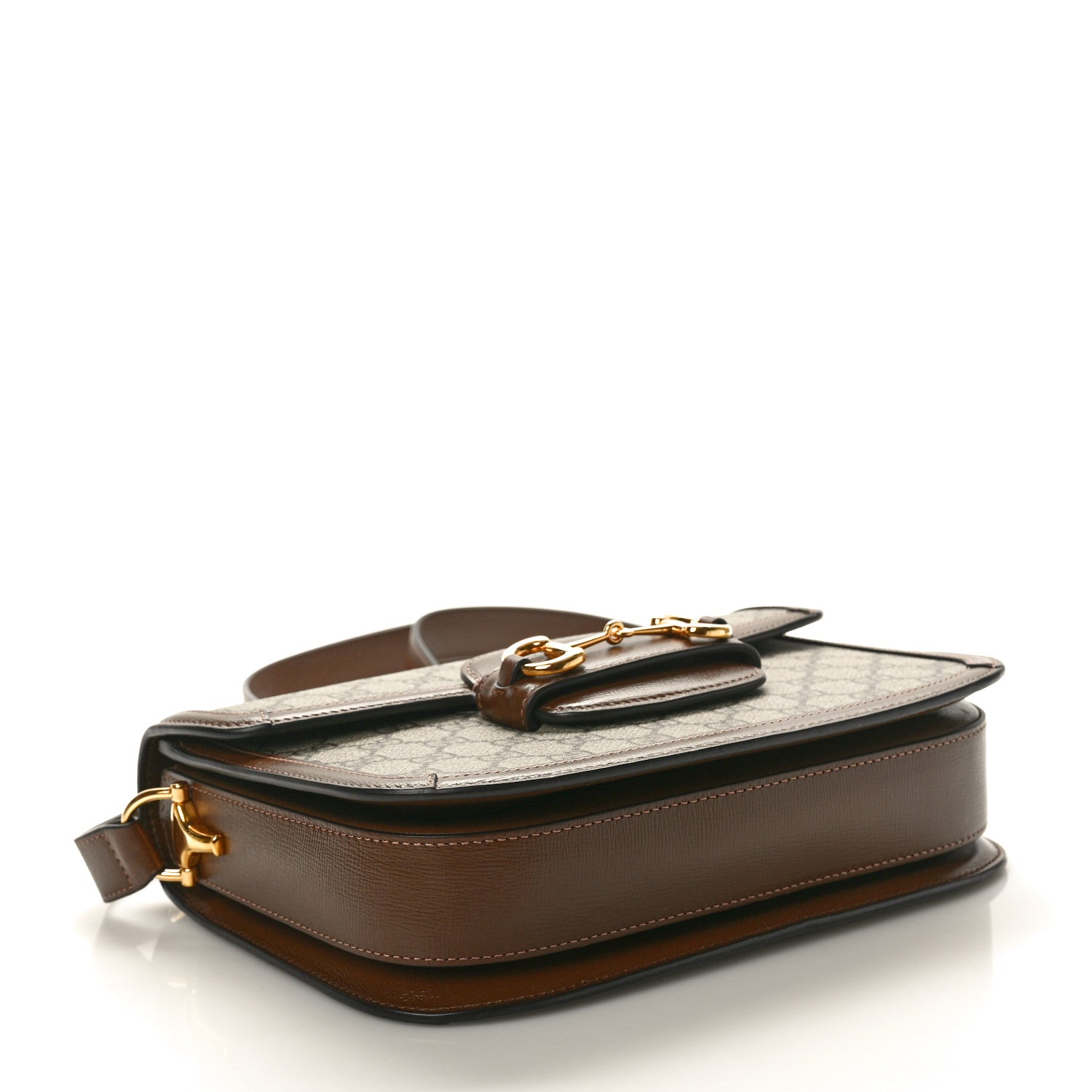 Gucci GG Supreme Monogram Horsebit 1955 Shoulder Bag Beige Brown Sugar 4 of 10
