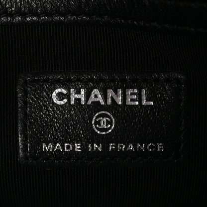 Chanel Tweed Patchwork Aged Calfskin Quilted Medium Cosmetic Case Black 6 of 10