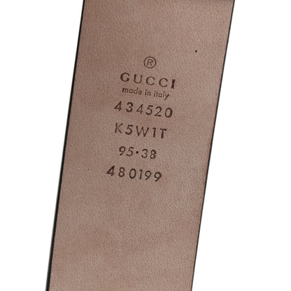 Gucci GG Supreme Monogram Selleria Calfskin Tiger 35mm Belt 95 38 Beige Ebony Multicolor Cocoa 3 of 6