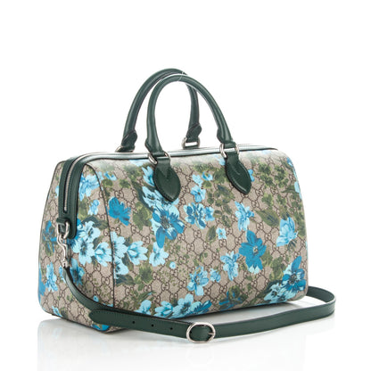 Gucci GG Supreme Monogram Bloom Butterfly Embroidered Medium Boston Green 3 of 7