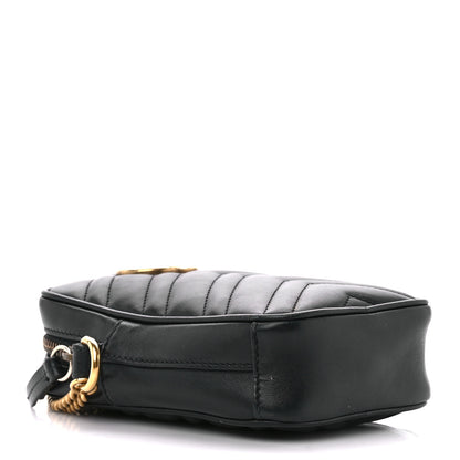 Gucci Calfskin Matelasse Mini GG Marmont Crossbody Bag Black 4 of 9