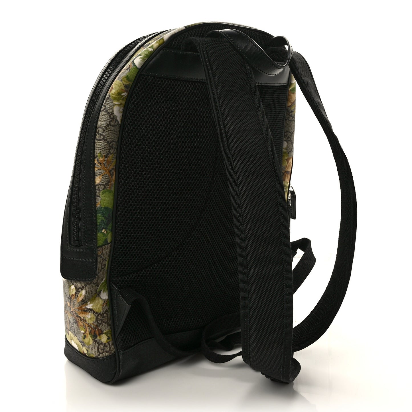 GG Supreme Monogram Blooms Medium Day Backpack Beige New Military Black